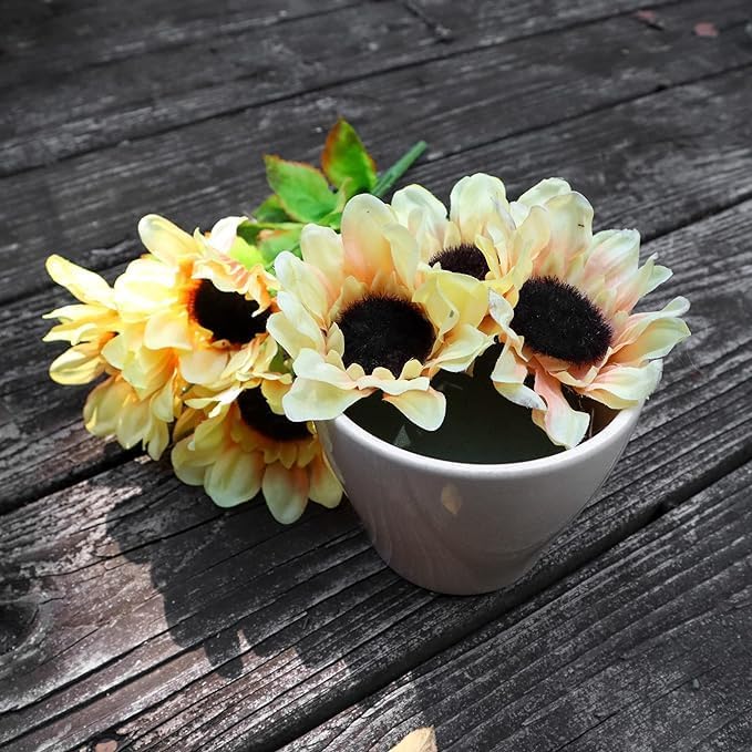 Pack of 6 FLOFARE Round Floral Foam Blocks for Fresh and Artificial Flowers, Each (4.5" X 1.5"), Dry & Wet Green Flower Foam for Flower Arrangements & Flo