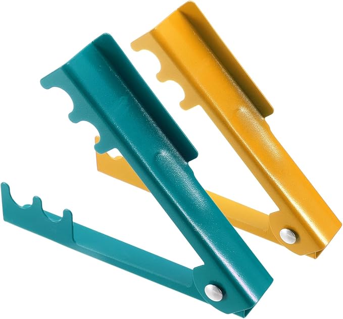 HARFINGTON 2pcs Rose Thorn Stripper Tool 5.5" Metal Flower Thorn Leaf Remover Flower Stem and Leaf Stripping for Gardening Home Florist Arrangement, Blue,Yellow