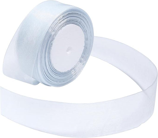 Dusty Blue Ribbon for Gift Wrapping 1-1/2 inch Sheer Organza Ribbon for Flower Bouquet Tulle Chiffon Ribbons for Wedding Invitations Christmas Decorations Crafts 50 Yards