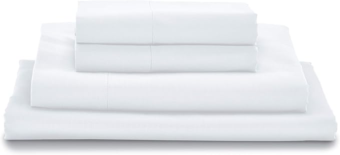 MyPillow Giza Dreams Bed Sheets, 100% Certified Giza Egyptian Cotton, Deep Pocket, Sateen Weave [Twin, White]