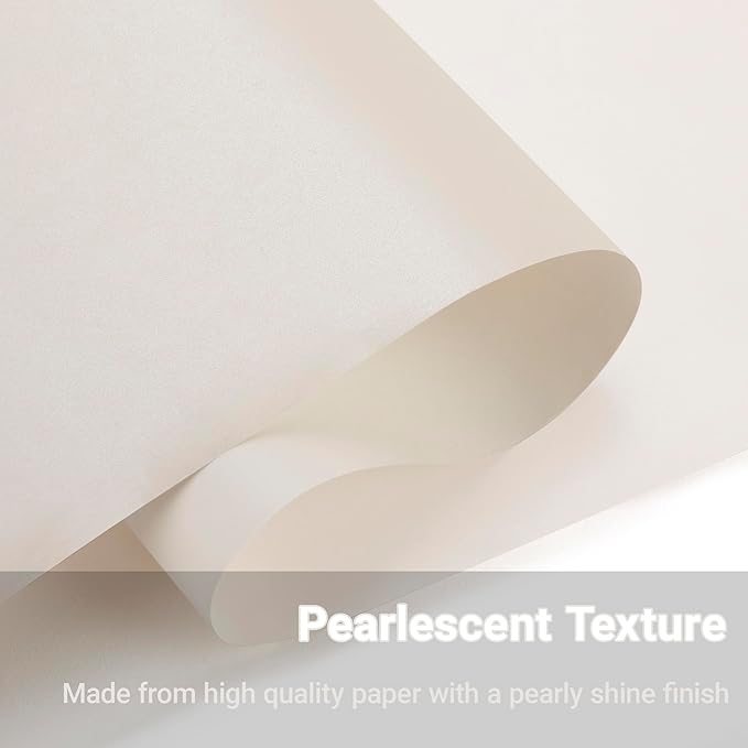 Rumvan Off White Matte Wrapping Paper16.9 Inches X 39.3 Feet,Solid Color pearlescent Gift Wrapping Paper,Perfect for Valentine's Day,Birthday,Christmas,Graduation,Baby Shower,DIY Bouquet (Off White colour)