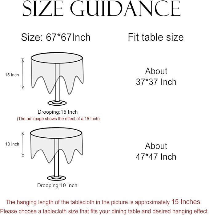 Designer Vintage Round Tablecloth,Linen French Tablecloth with White Floral Pattern,Decorative Table Cover for Kitchen,Dining,Thanksgiving,Tea Party,Diameter 67"-Hidaka