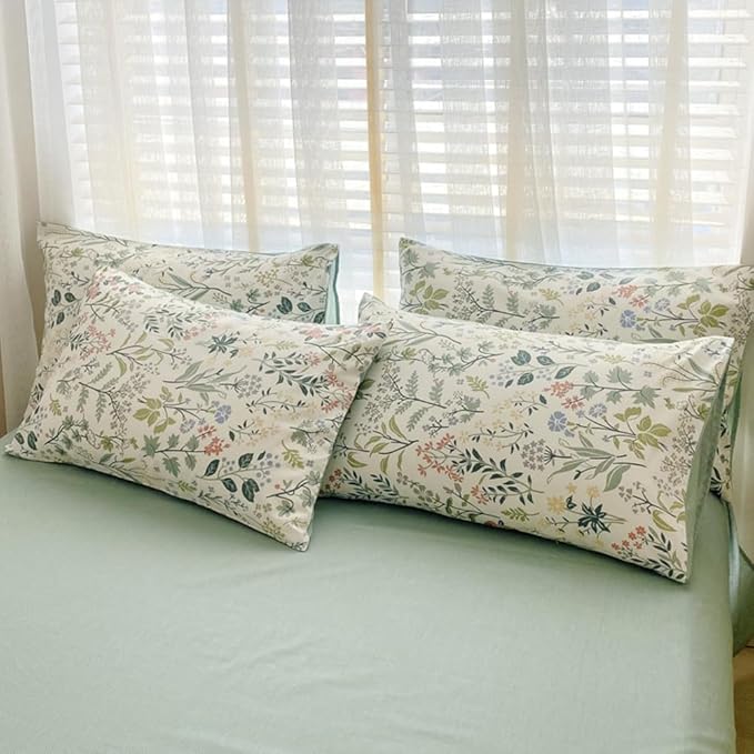 Botanical Flower Duvet Cover King Vintage Garden Floral Duvet Cover Soft 100% Cotton Comforter Cover Aesthetic Wildflower Duvet Cover with Zipper Closure Boho Cottagecore Floral Bedding Set King