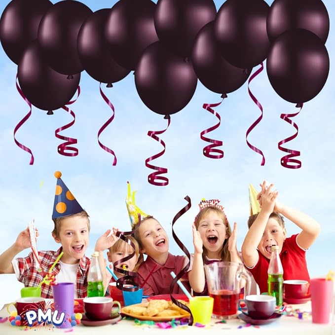 PMU Curling Ribbon - Crimped Texture Curling Ribbons for Gift Box, Birthday Party Decorations, Festival Art Craft & Christmas Décor - Burgundy Marsala 3/8 Inch X 250 Yards, Pkg/6