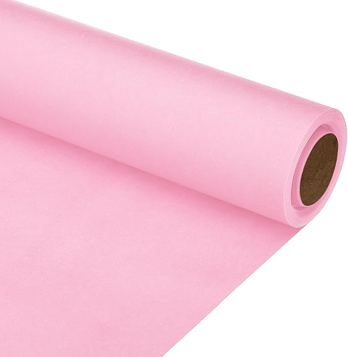 PATIKIL Wrapping Paper, 15"x315"(26') Bulletin Board Paper Roll Kraft Paper Roll Construction 80GSM for Shipping Packing Gift Wrapping Craft Flower Bouquet Christmas, Pink
