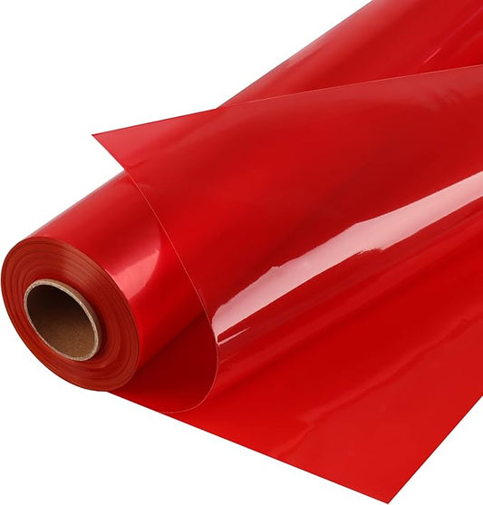 POPGIFTU Cellophane Wrap Roll Red(34 in x 100 ft)- 3 Mil Thicken Translucent Red Cellophane Roll, Large Colorful Cello Wrapping Paper for Gift Basket Treats Wrap DIY Arts Crafts Decoration