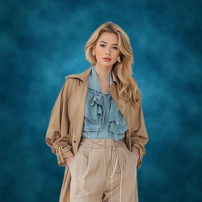 Kate 6.5x10ft Blue Abstract Photography Backdrop Portrait Backdrops for Photoshoot Old Master Blue Background Studio