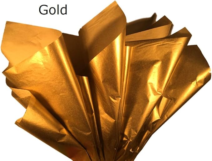 Ocean Tides 500 Sheets (14 x 20 Inches) Christmas Wrapping Paper – Gift Wrapping Tissue Paper Bulk for Crafts, Birthdays, & Holidays – Colored Tissue Papers for Gift Bags & Decorations, Gold