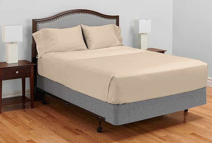 MyPillow Giza Dreams Bed Sheets, 100% Certified Giza Egyptian Cotton, Deep Pocket, Sateen Weave [Twin, Tan]