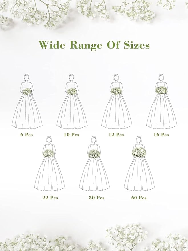 Yastouay Babys Breath Artificial Flowers, 30Pcs Fake White Babys Breath Flowers Artificial Bulk, Real Touch Faux Babies Breath Gypsophila Bouquet for Wedding Floral Arrangement Party Decor