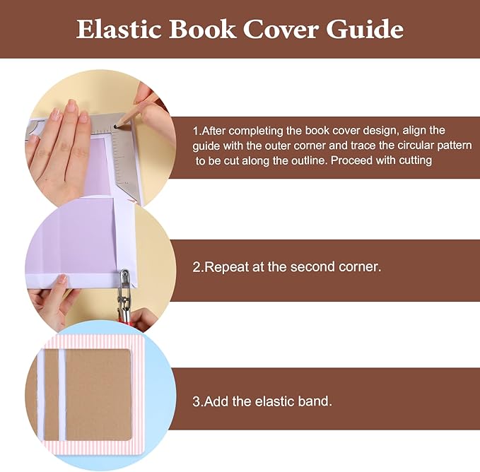 Book Cover Guide, 5 in 1 Bookbinding Tools, Stainless Steel Metal Bookbinding Cover Tool, Scrapbook Album Making Tool Ruler for Making Book Album Covers Out of Chipboard Simple