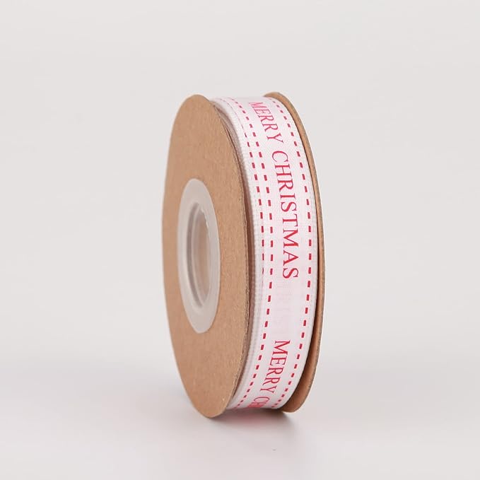 4 Rolls Total 40 Yards Red Striped Ribbon 3/8 Inch Christmas Candy Cane Ribbons Use for Christmas Gift Wrapping, Party Decoration,All Crafting and Sewing (3/8inch, red)