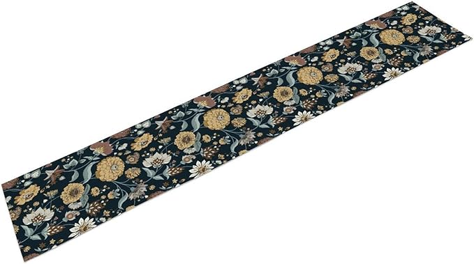 Boho Floral Table Runner Bohemian Floral Vintage Home Kitchen Dining Table Decoration 13x120 Inch 1PCS