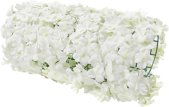10Pcs Artificial Flower Wall Panel, 15.7" x 23.6" Decorative Hydrangea Flower Panels Wall for Home Party Wedding Christmas Festival Photo Backgdrop Decor