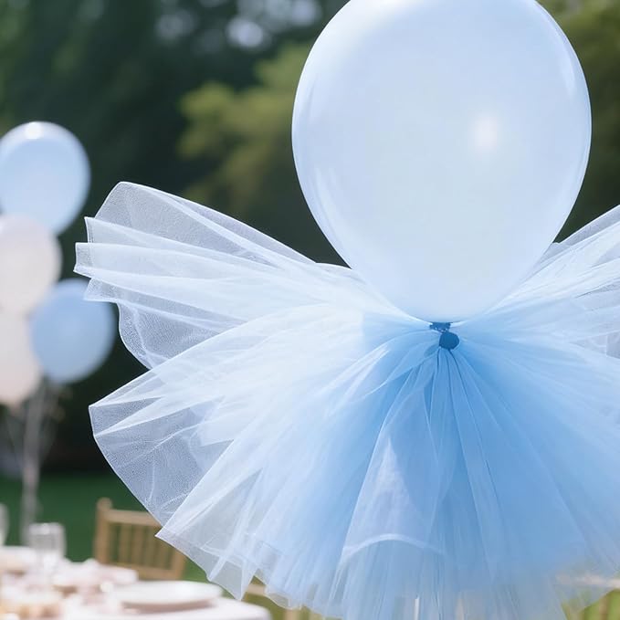 Dusty Blue Tulle Mesh Ribbon 6 Inch x 100 Yards(300ft) Netting Spool Fabric Ribbon Ideal for Tutu Skirt Art Gift Wrapping Flower Bouquet Crafts Weddings Floral Arrangements