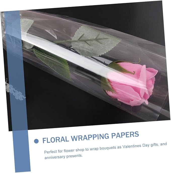 TOYANDONA Transparent Opp Flower Wrapping Paper Floral Packing Material for Bouquets Wrapping DIY Crafts Wide Cellophane Wrap for Wedding Birthday Anniversary