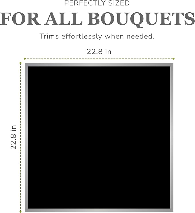 the florist Supply 20 Sheets Premium Flower Wrapping Paper | Waterproof Flower Wrapping Paper for Bouquets | Double Sided Floral Bouquet Sheets | DIY Gifts Borderline Black/Silver