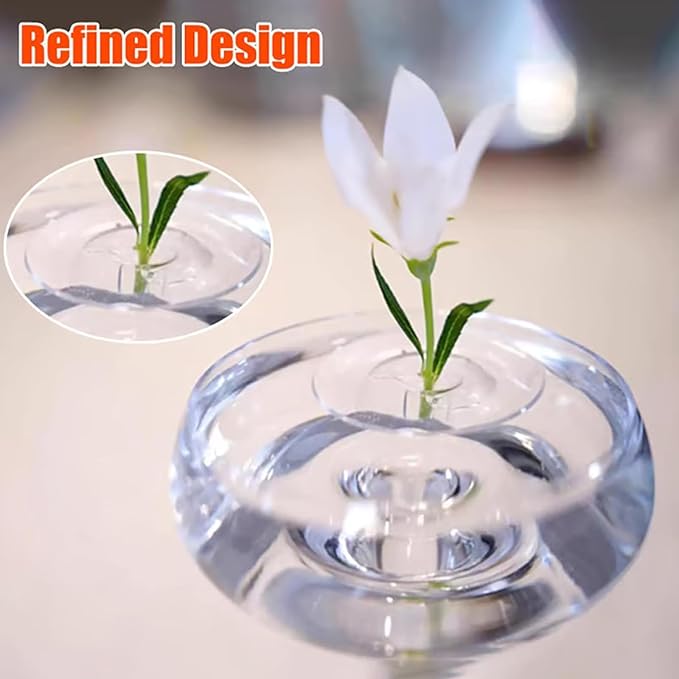 2025 Creative Floating Flower Arrangement Holder, Clear Acrylic Floral Bowl Stem Holder, DIY Floating Centerpiece Bouquet Holders, PVC Flower Float for Weddings, Parties & Fish Tanks (20, L)