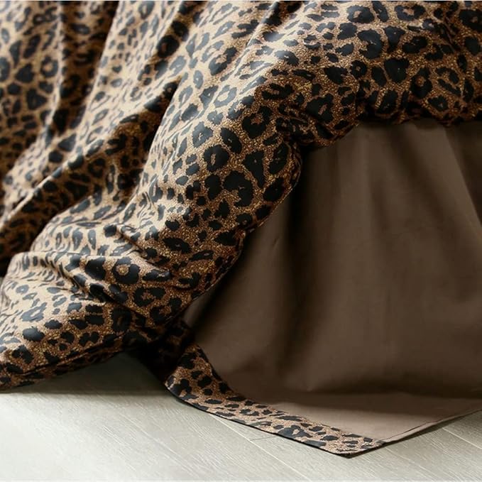 Full Comforter Set Leopard Print Comforter 3 Pieces Animal Cheetah Printed Comforter Set Full Brown/Black Floral Bedding Set Sexy Soft Farmhouse Bed Set Boho Leopard Pattern Comforter for All Season