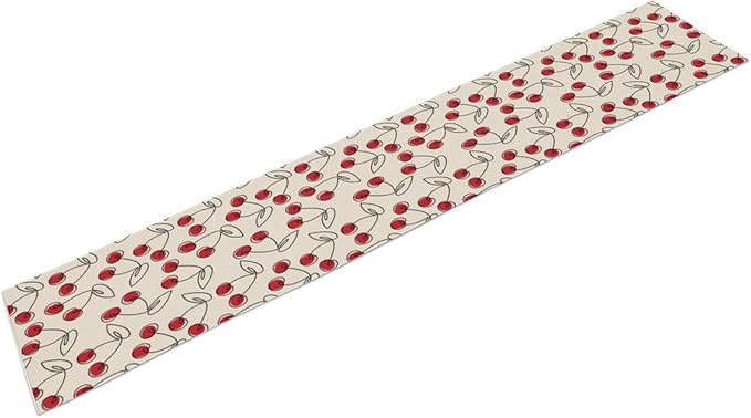 Red Cherry Table Runner,Spring Summer Fruit Tropical Birthday Party Decorations Dining Room Home Kitchen Table Decor 13 x 36Inches