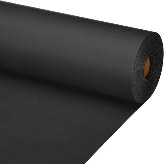 PATIKIL Wrapping Paper, 35"x2000"(160') Bulletin Board Paper Roll Kraft Paper Roll Construction 80GSM for Shipping Packing Gift Wrapping Craft Flower Bouquet Christmas, Black