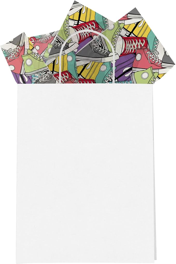 Pro Supply Global Sneakers Printed Tissue Paper for Birthday Party Gift Bags or Boxes and Wrapping - Bulk Decorative Art Tissue Paper for Packaging and Gifting | 24 Sheets 20" x 30"