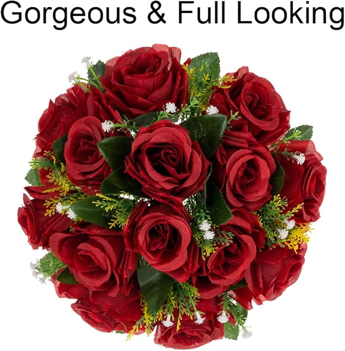 Flower Centerpieces for Wedding Tables: Wedding Table Decorations Crimson Flower Balls Centerpieces for Engagement Cerebration Party Center Pieces 2 Packs