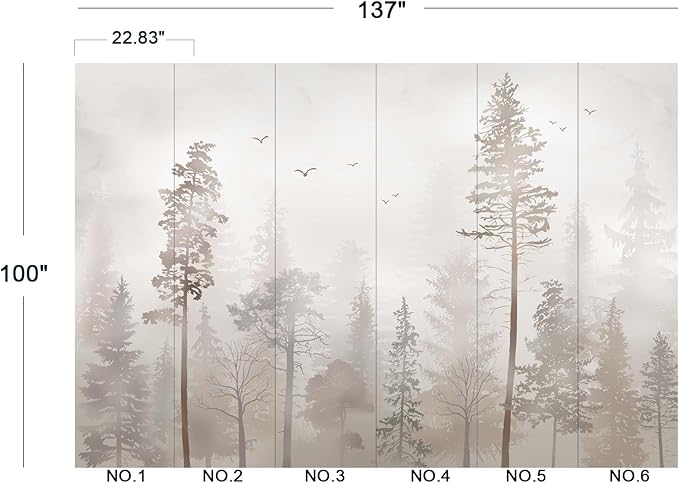 Forest Wall Mural Wallpaper for Bedroom 137" x 100"