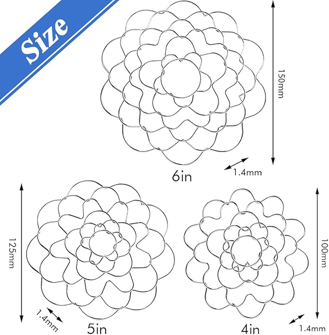Wolfride 3Pcs Flower Arrangement Holder, Arranger Floral Organizer Floral Grid Holder Flower Frog Tool Wire Flower Arranging Tool for Vase Stems Bouquets(4'', 5'', 6'' Dia)