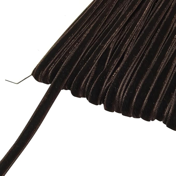 Chenkou Craft Coffee 25 Yards 1/4" Velvet Ribbon Lots Bulk (Coffee, 1/4"(6mm))