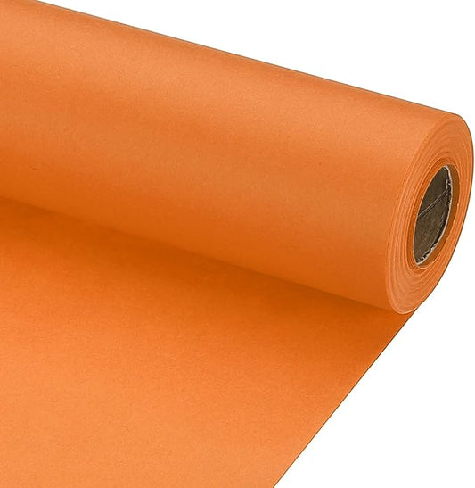PATIKIL Wrapping Paper, 17" x 600"(49') 70 GSM Craft Paper Roll Kraft Packing Paper for Poster Bulletin Board, Gift Wrapping, Orange