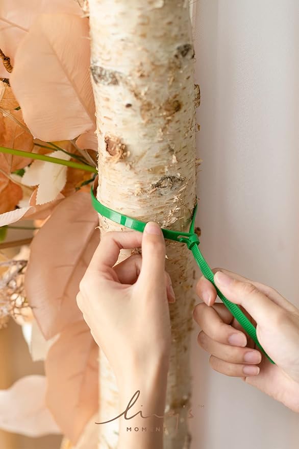 Ling's moment Fall Wedding Arch Flowers with Sheer Drapes Kit - Artificial Rust Boho Floral Arrangements for Ceremony Backdrop, Arbor Decor, Orabge 5-Piece Set (2 Flower Stems + 3 Hanging Drapes)