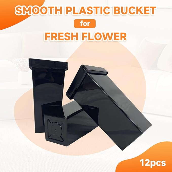 3-Tier Movable Plant Cart - Heavy Duty Flower Rack with 12 Buckets - Perfect for Shops, Homes, Cafes, and Offices（Black）