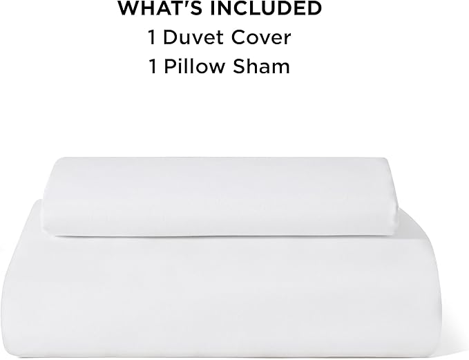 Bedsure Duvet Cover Twin/Twin XL Size - Soft Double Brushed Bedding Set for Kids & Adults, Zipper Closure, 2 Pieces, Includes 1 Duvet Cover (68"x90") & 1 Pillow Sham, NO Comforter, White