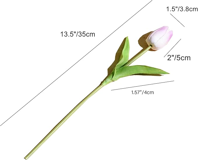 Mandy's Artificial Tulips 20 Stems Light Purple PU Faux Flowers for Thanksgiving and Christmas Decorations Wedding Home Decor 13.5 Inch