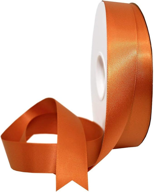 Morex Ribbon Double Face Satin Ribbon 7/8" X 50 YD Copper Ribbon for Gift Wrapping, Birthday Gift Cards, Satin Dress for Women, Silk Ribbons for Crafts, Wedding Gifts for Couple