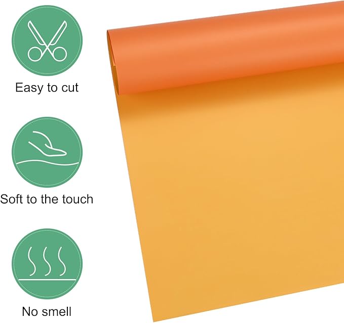 M METERXITY 20 Sheets Flower Wrapping Paper Bouquet, 23 Inch Double-Sided Orange & Apricot BOPP Waterproof Floral Wrapping Paper Flower Packaging DIY for Wedding/Party/Gift Bouquet Wrap Paper