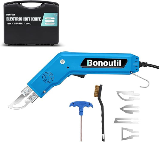 Hot Knife Fabric Rope Cutter 100W Styrofoam Cutter Foam Cutting 4 Blades Electric Heat Knife for Foam Cutting, Cloth, Canvas, Webbing, Rope, Cord