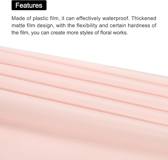 MECCANIXITY 20 Pcs Double Sided Color Flower Wrapping Paper Pink+White 22.8"x22.8" Waterproof for Florist Bouquet Supplies, DIY Crafts, Gift Box Packaging