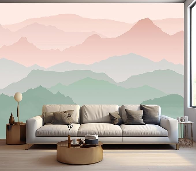 Eierme-Mountain Landscape Background Mural Wallpaper Peel and Stick 90" x 67"