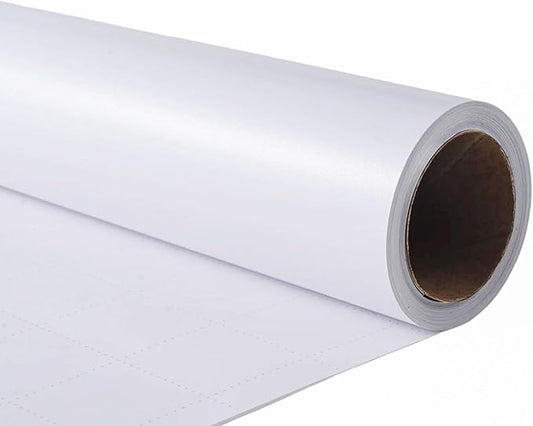 ZINTBIAL Matte White Wrapping Paper Roll with Cut Lines - Solid White Holiday Gift Wrap for Mother's Day,Wedding,Birthdays,Bridal Shower,Engagement - 17.5 in x 33 ft (48 sq. ft), Easy to Cut