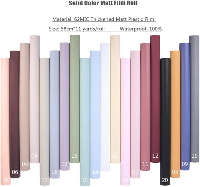 Flower Packaging Paper Roll Blue DIY Bouquet Wrapping Materials Florist Supply Waterproof Rose Flowers Gift Wraps Mother's Day Wedding 22.8 x 396 inches/Roll(COLOR 14)