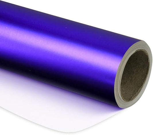 RUSPEPA Dark Purple Wrapping Paper - Solid Color Matte Metallic Foil Gift Wrap Paper Roll Perfect for Wedding, Birthday, Christmas, Baby Shower - 17 Inches X 32.8 Feet