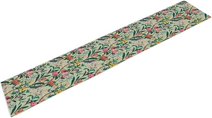 William Morris Floral Table Runner, Birds Butterflies and Bees Botanical Flower Original Design Print Table Runner for Home Party Dining Room Kitchen Decor 13x70 Inch
