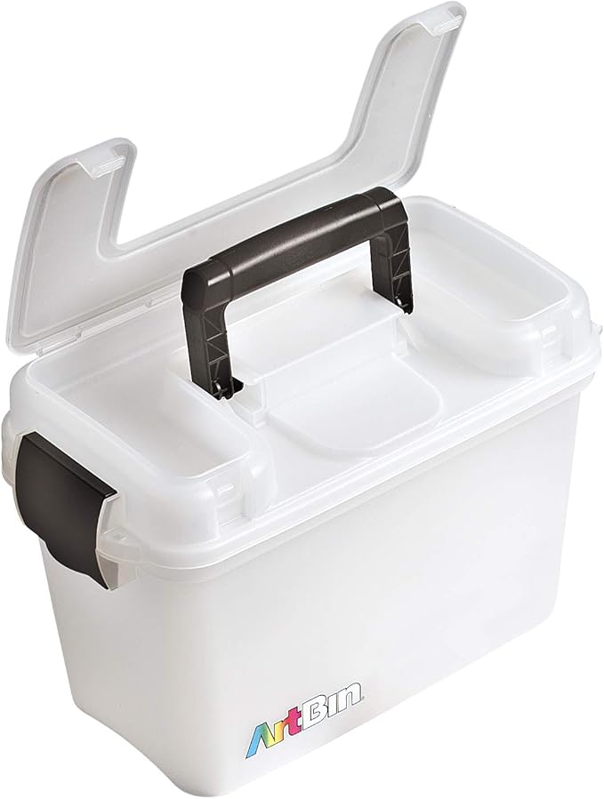 ArtBin 8408AB Sidekick Carrying Case, Portable Art & Craft Organizer with Handle, [1] Plastic Storage Case, Translucent, 8408AB