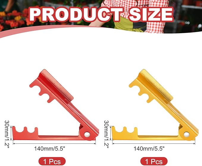 HARFINGTON 2pcs Rose Thorn Stripper Tool 5.5" Metal Flower Thorn Leaf Remover Flower Stem and Leaf Stripping for Gardening Home Florist Arrangement, Red,Yellow