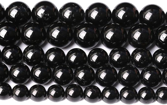 6MM 60PCS Natural Black Tourmaline Gemstone A Grade Beads for Jewelry Making DIY Bracelet Crystal 1 Strand