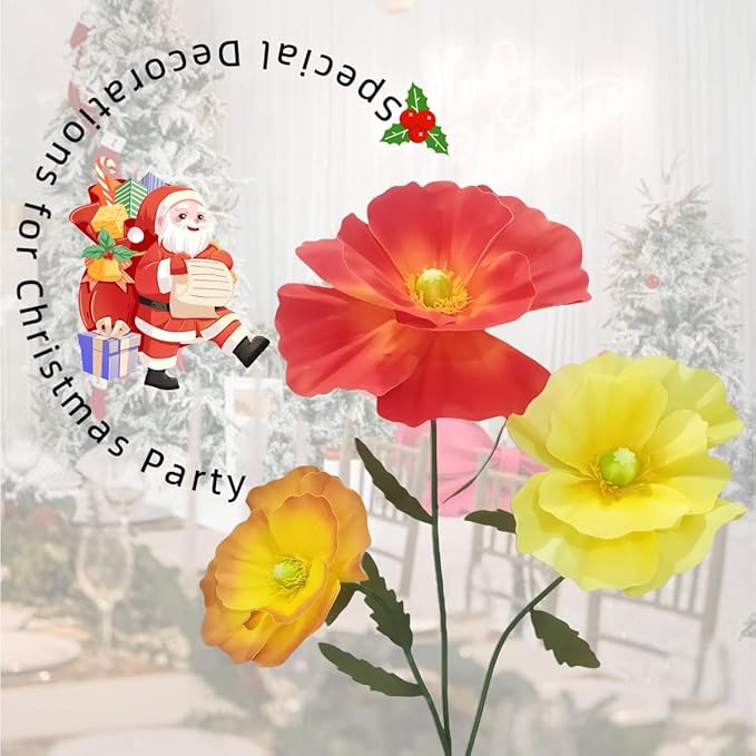 Giant Flowers for Decoration, 5.3 ft Large EVA Artificial Flower Arrangements for Wedding Reception Birthday Christmas Party Banquet Backdrop Decor Shop Window Display Photography Props, Mix Color