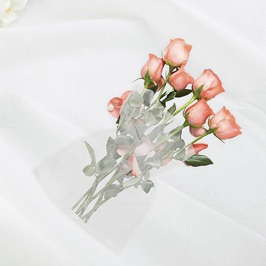 50Pcs Flower Bags, 9.8x5.9in Bouquet Water-retaining Bag, PE Bouquet Flower Water, Transparent -retaining, Rose Packaging for Arrangement