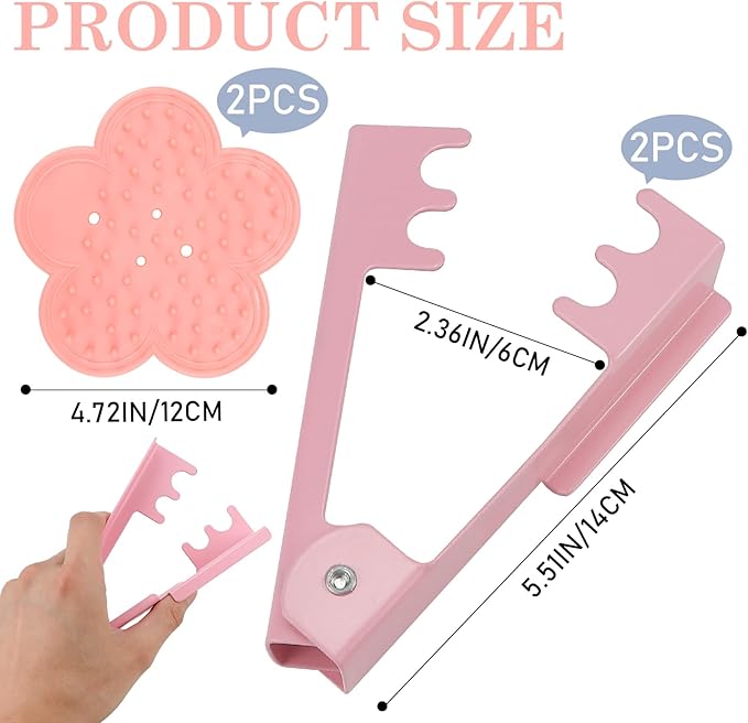 2 Sets Rose Thorn Remover for Stem, Sturdy Floral Thorn Stripper Tool Kit–Pink Flower-Shaped Steel Leaf Strippers for Florists, DIY Bouquets, Garden Arrangements